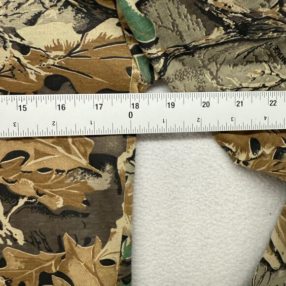 Vintage Camo Shirt Men's Medium Brown Green Advantage made In USA Blank 90s Crew - Picture 4 of 10